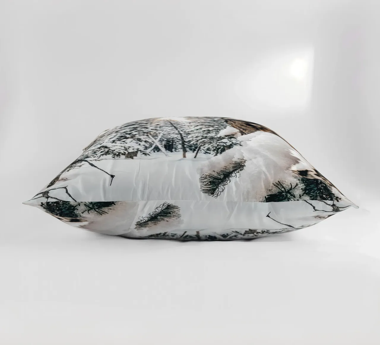 Snowy forest winter art decorative cushion by Whole©