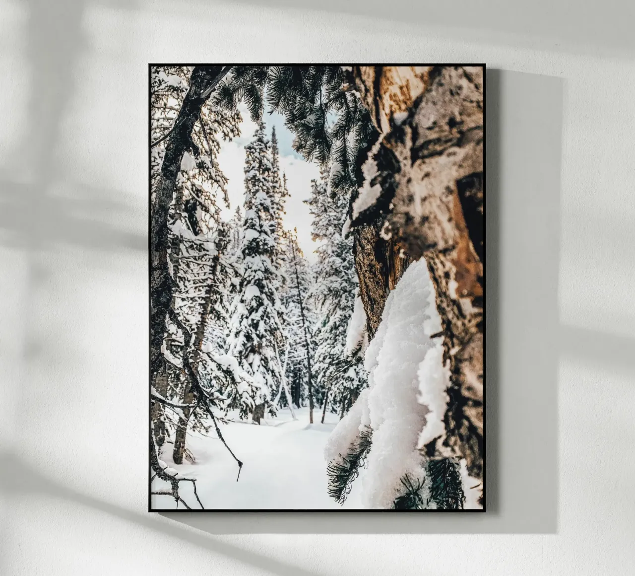 Verschneiter Wald Winterkunst Acryl-Glas von Whole©