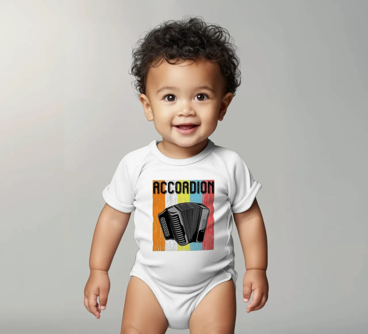 ACCORDION RETRO DESIGN body neonato maniche corte da ririedis