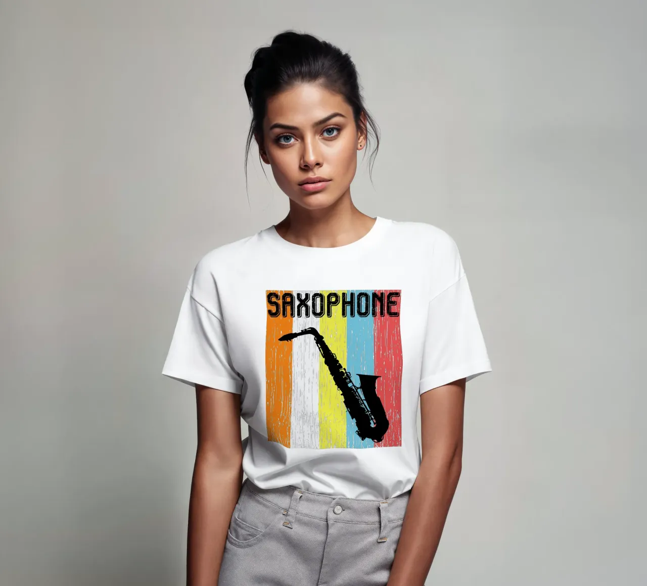 SASSOFONO DESIGN RETRÒ t-shirt da ririedis
