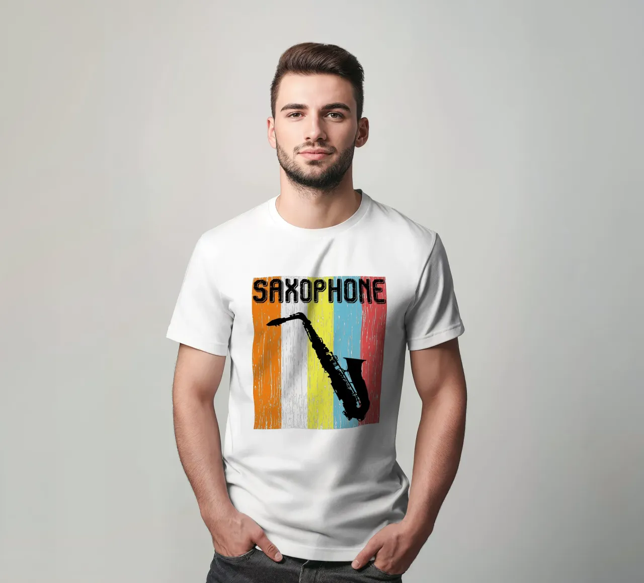 SASSOFONO DESIGN RETRÒ t-shirt da ririedis