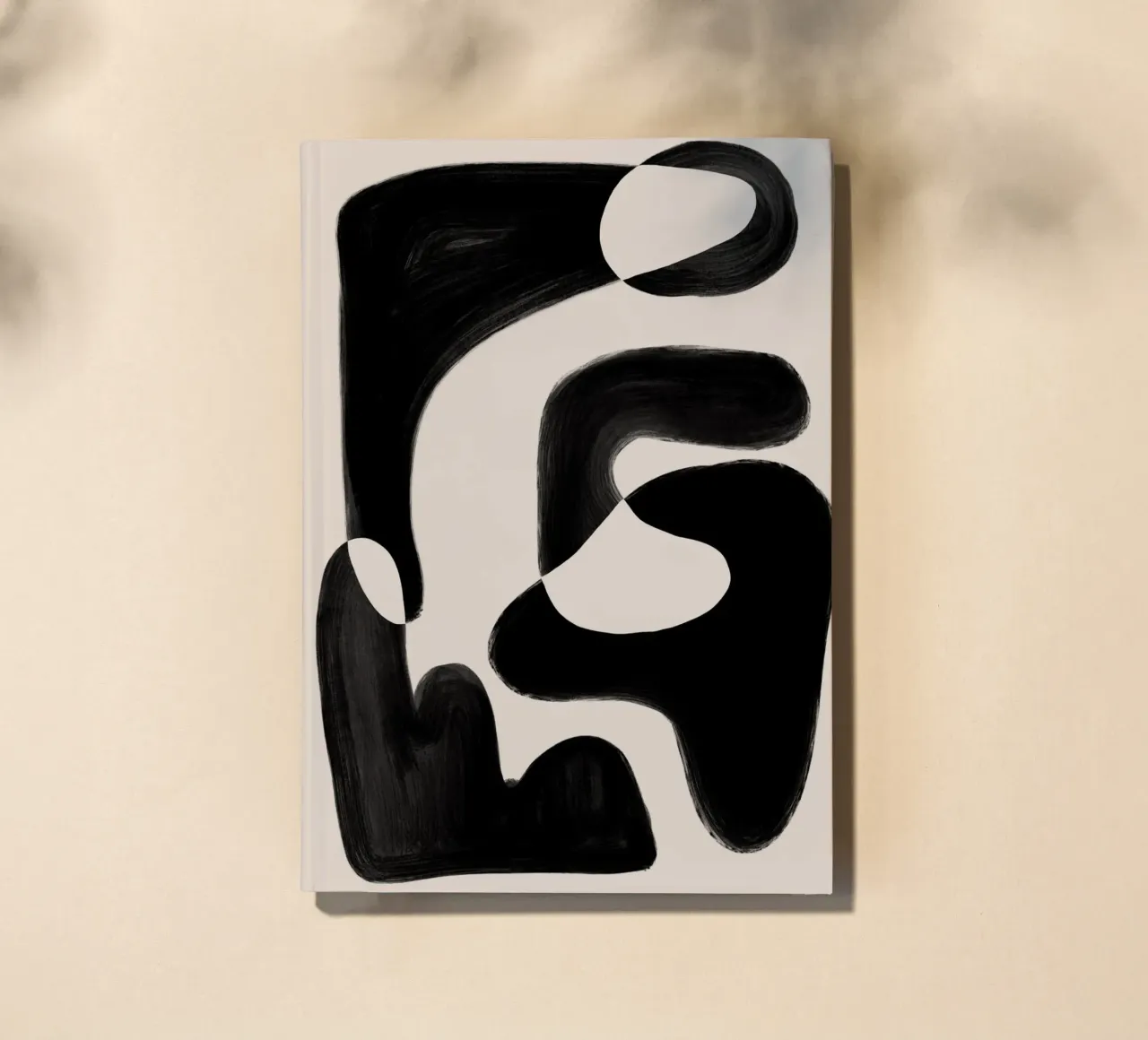 Black Abstract Forms notebook by Melloi Art Print