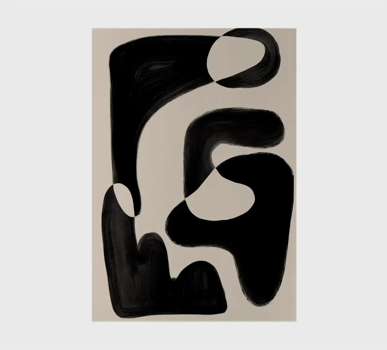 Black Abstract Forms notebook by Melloi Art Print