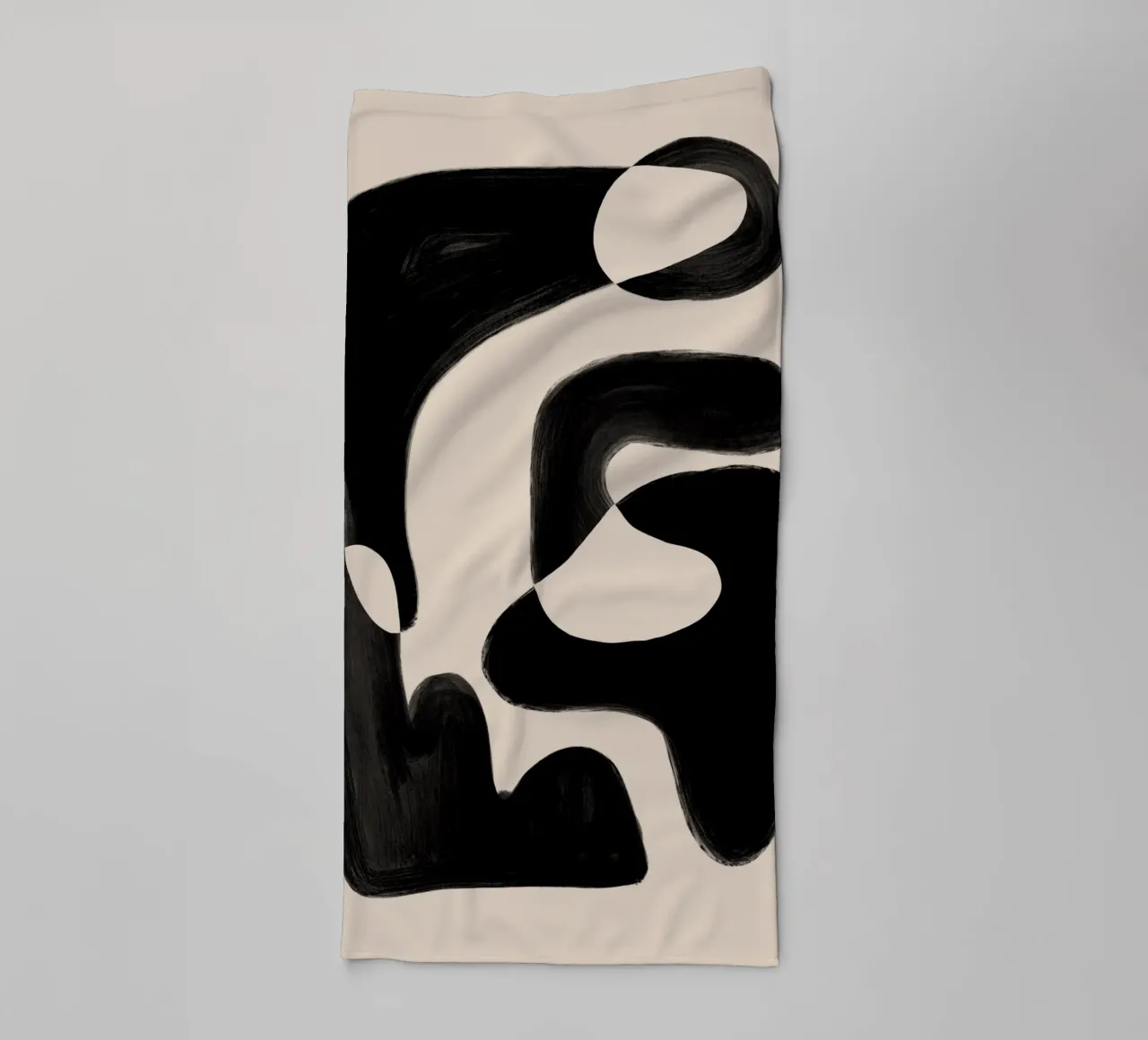 Formas abstractas negras toalla de baño de Melloi Art Print