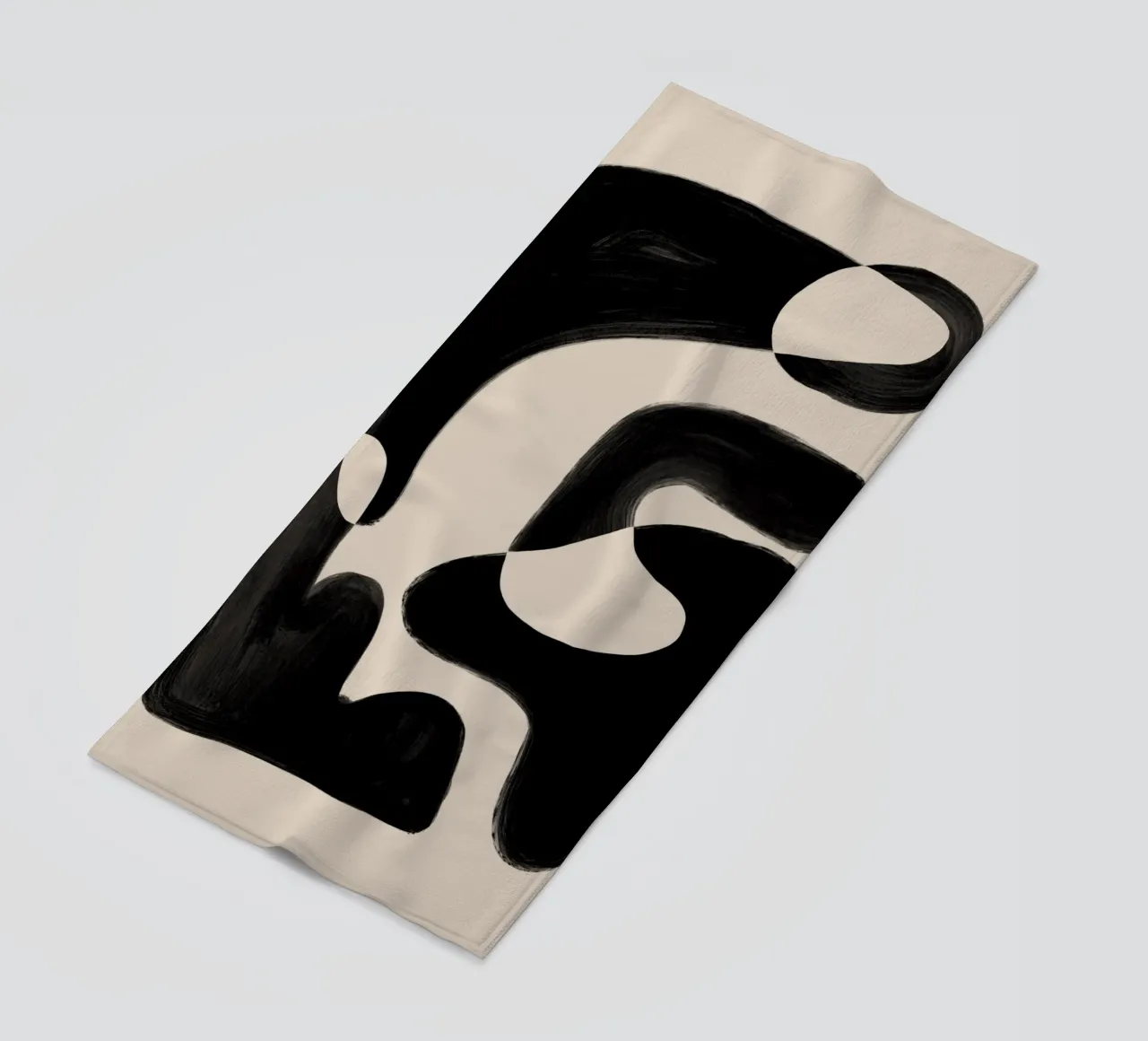 Forme astratte nere telo mare da Melloi Art Print