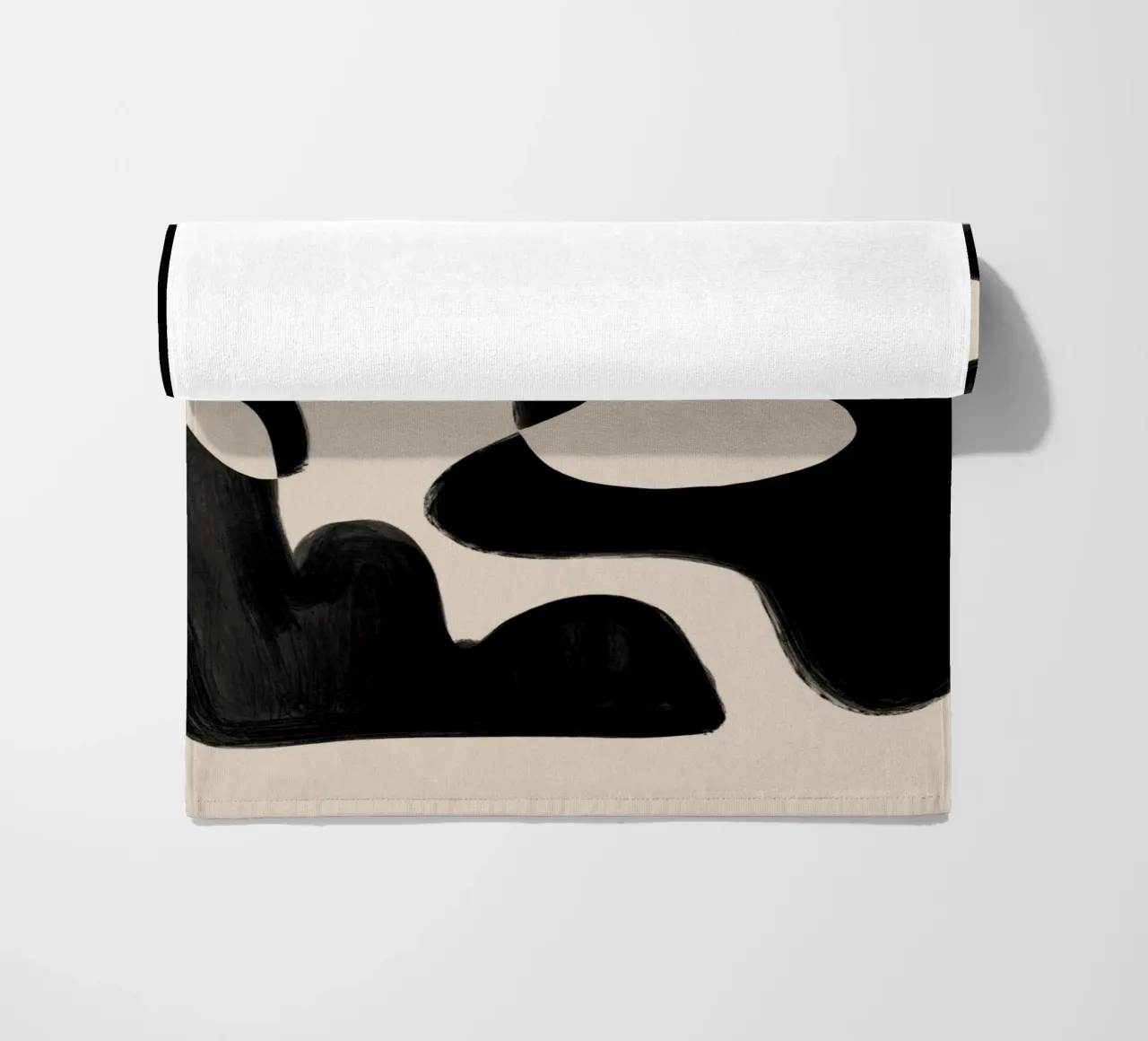 Forme astratte nere telo mare da Melloi Art Print