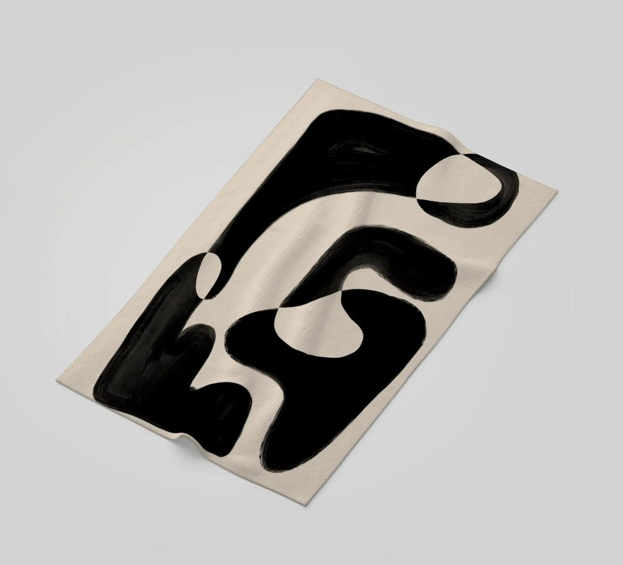 Forme astratte nere telo mare da Melloi Art Print