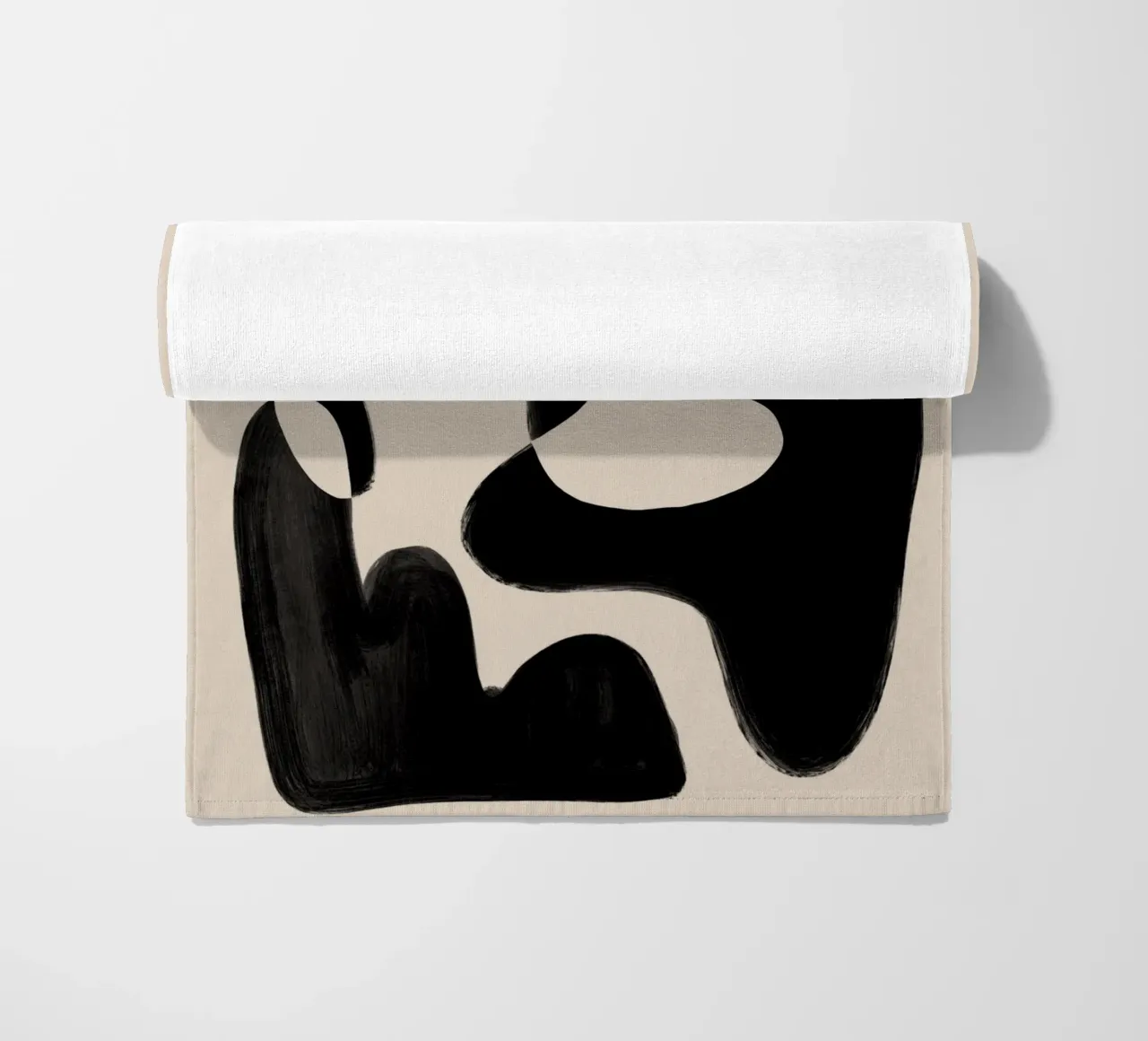 Forme astratte nere telo mare da Melloi Art Print