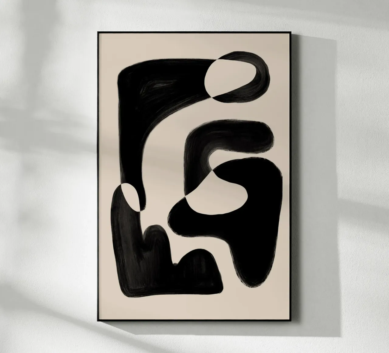 Black Abstract Forms acryl van Melloi Art Print