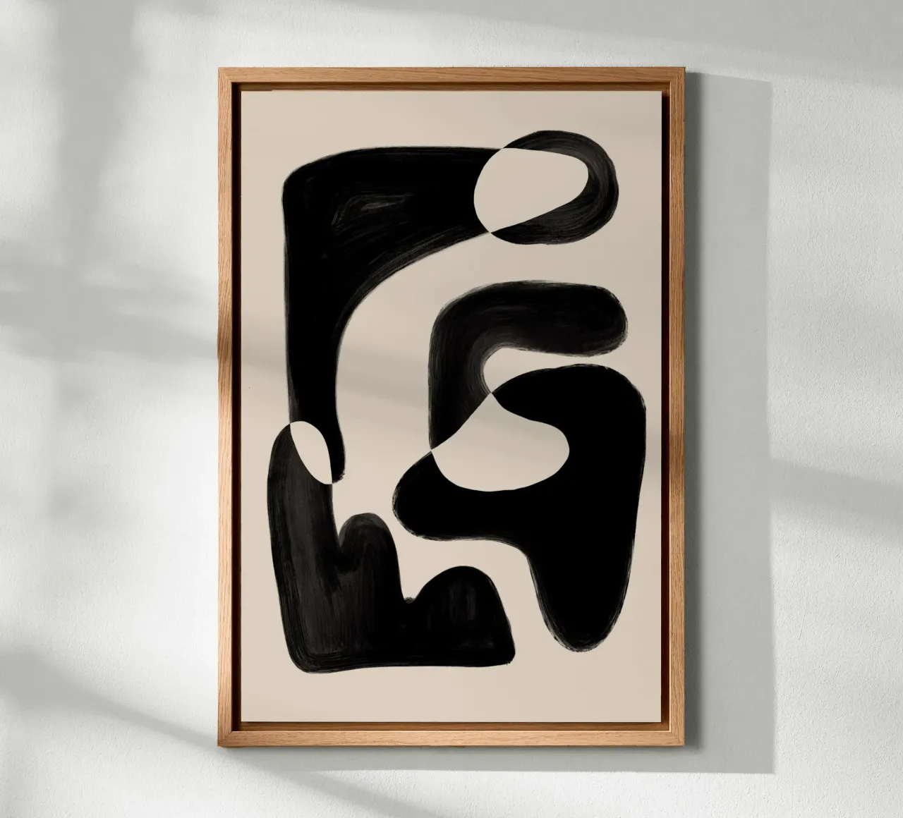 Zwarte abstracte vormen canvas met Baklijst van Melloi Art Print
