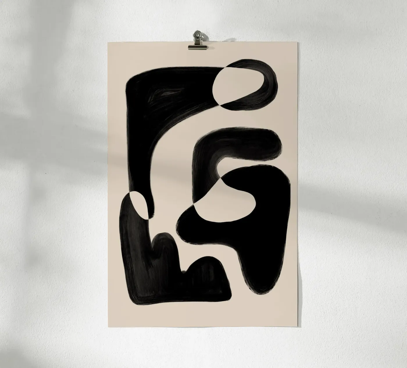 Black Abstract Forms poster by Melloi Art Print