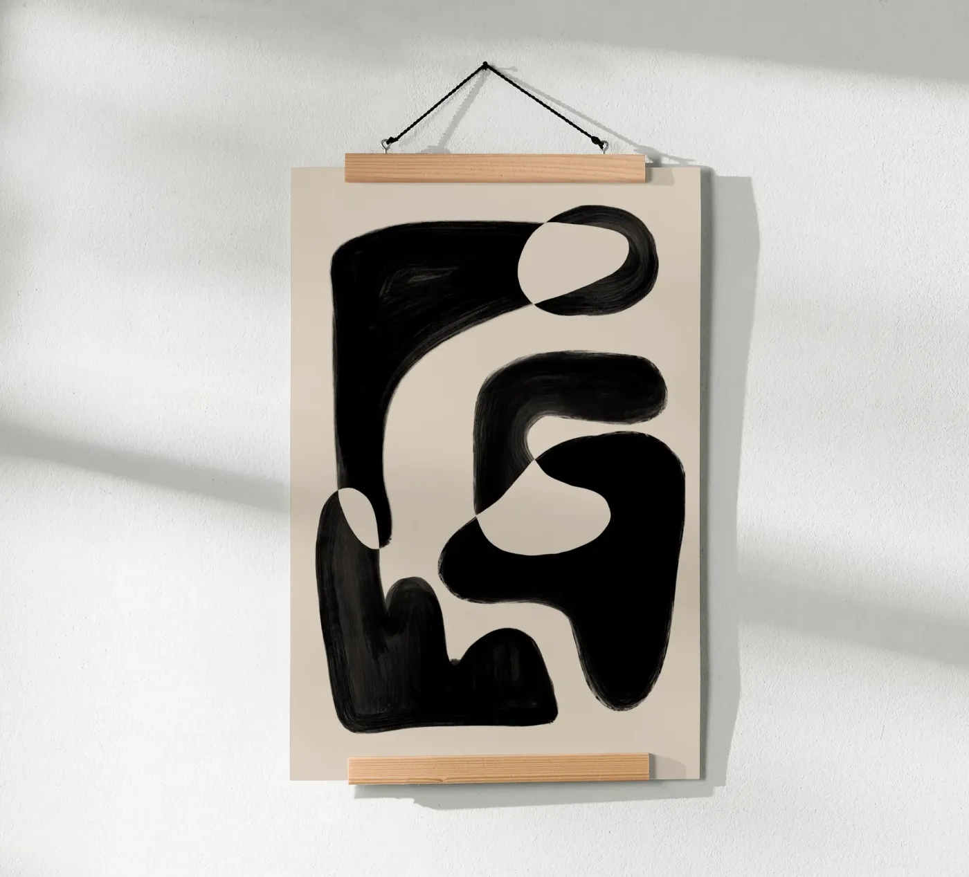 Black Abstract Forms poster by Melloi Art Print