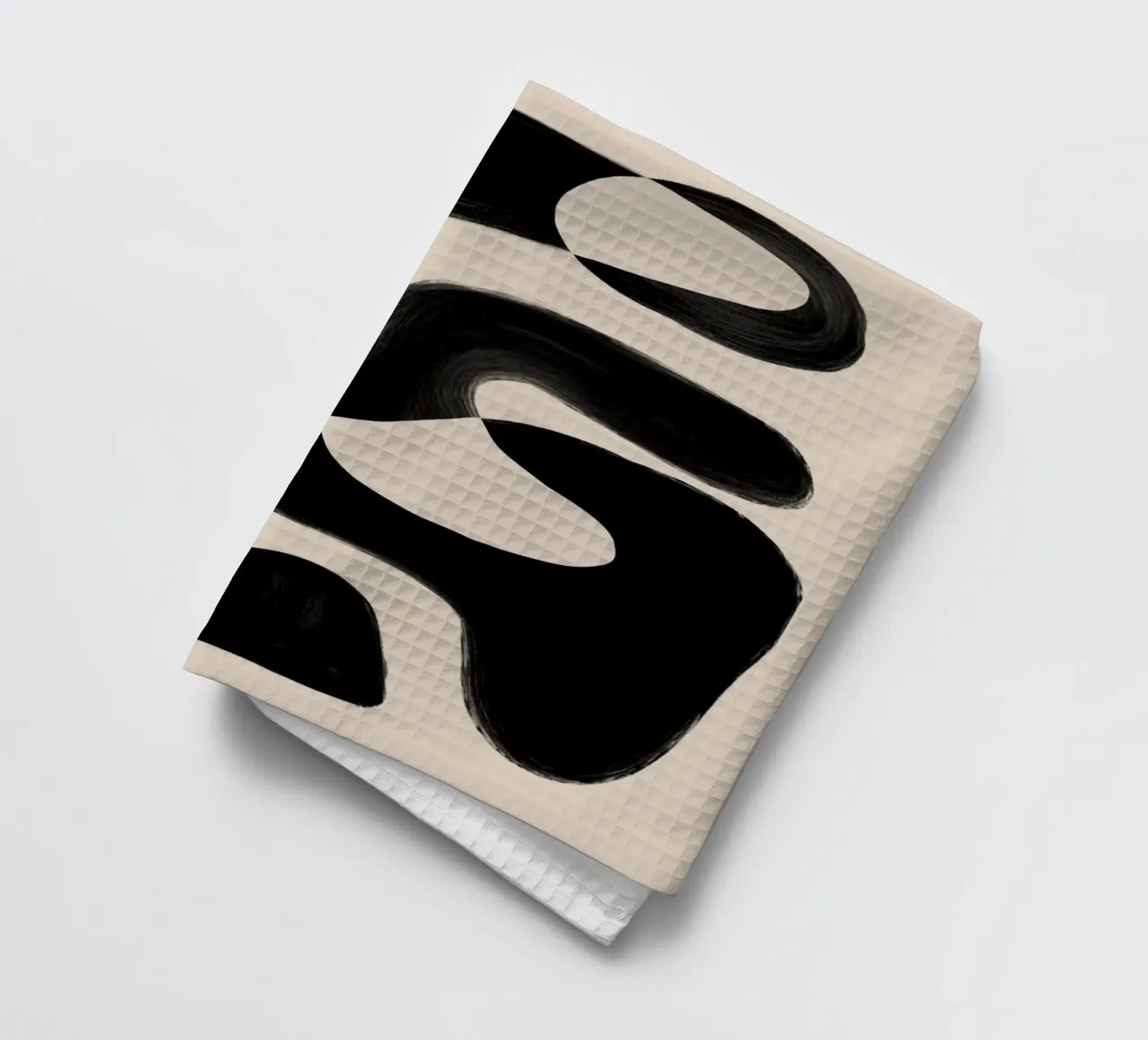 Forme astratte nere canovaccio da cucina da Melloi Art Print