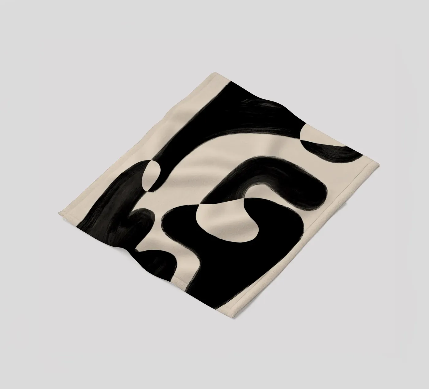 Schwarze abstrakte Formulare Fleecedecke von Melloi Art Print