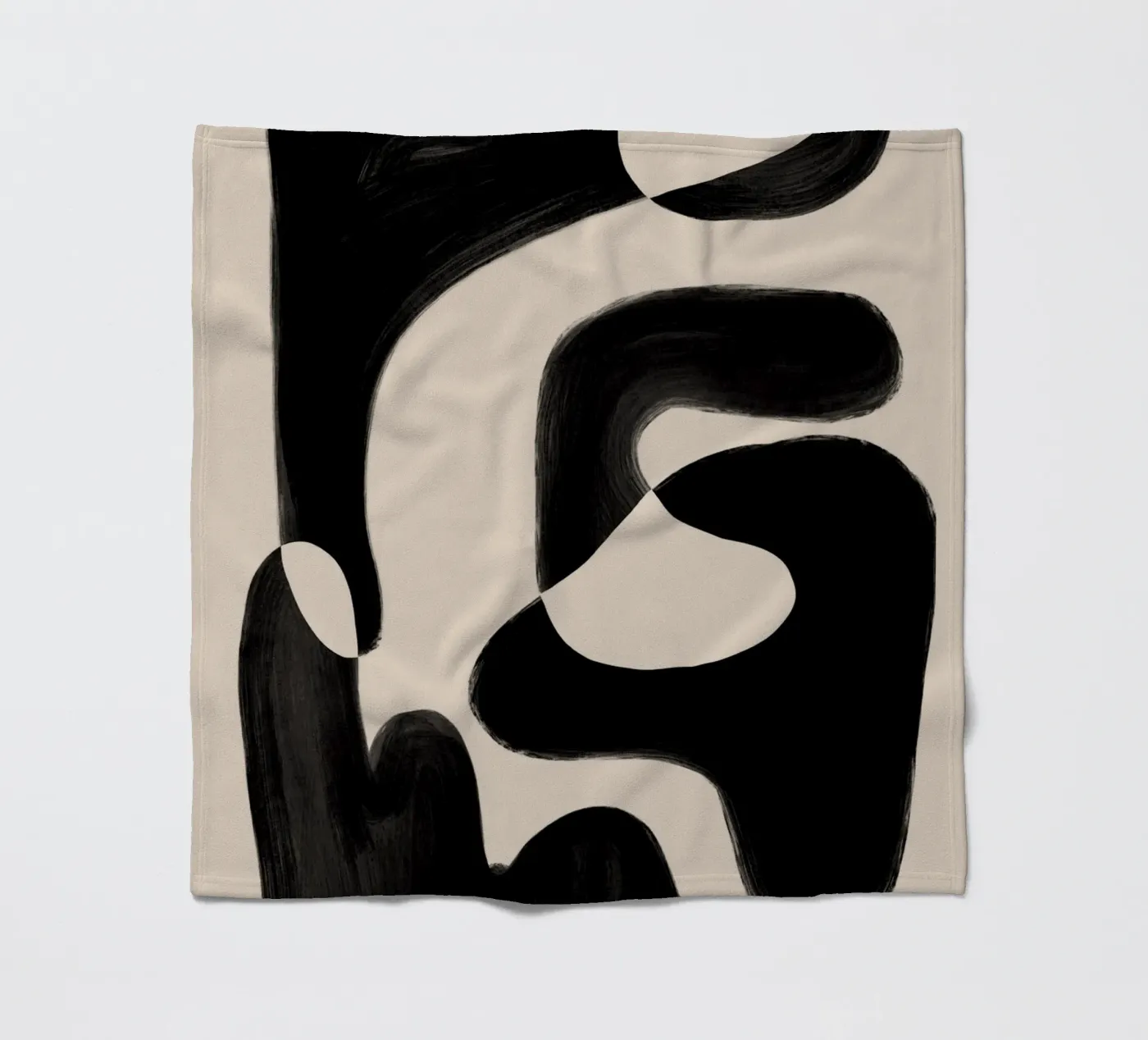 Schwarze abstrakte Formulare Fleecedecke von Melloi Art Print