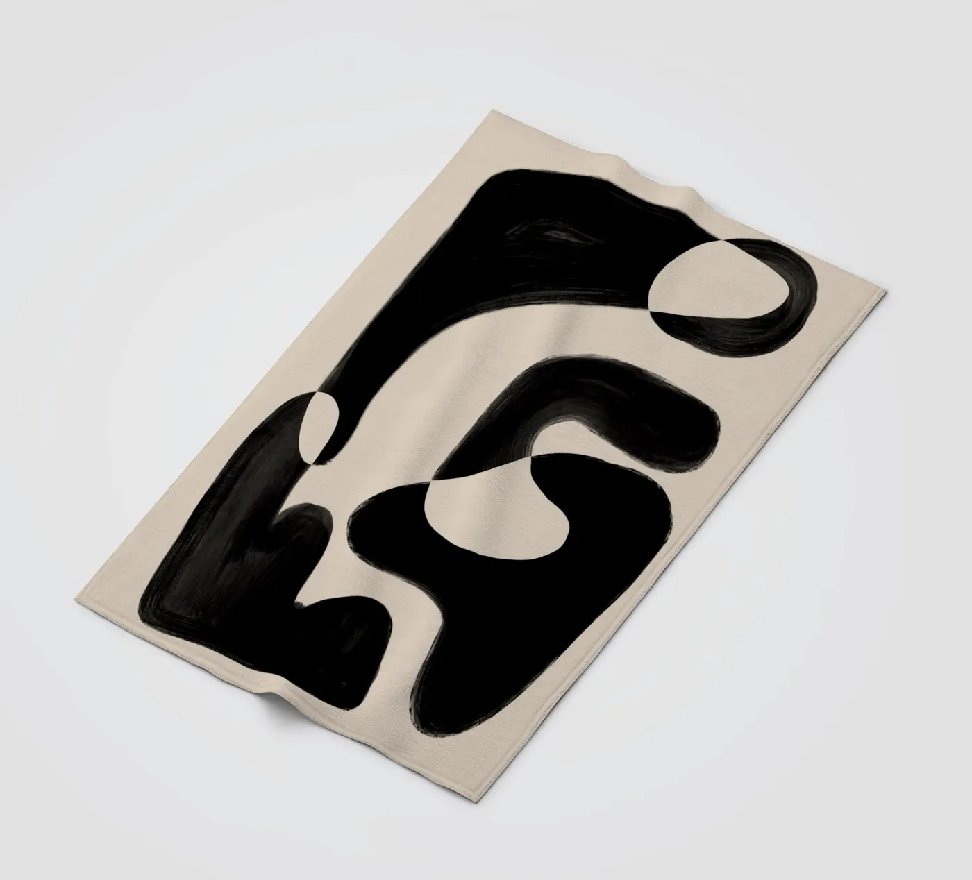 Schwarze abstrakte Formulare Fleecedecke von Melloi Art Print