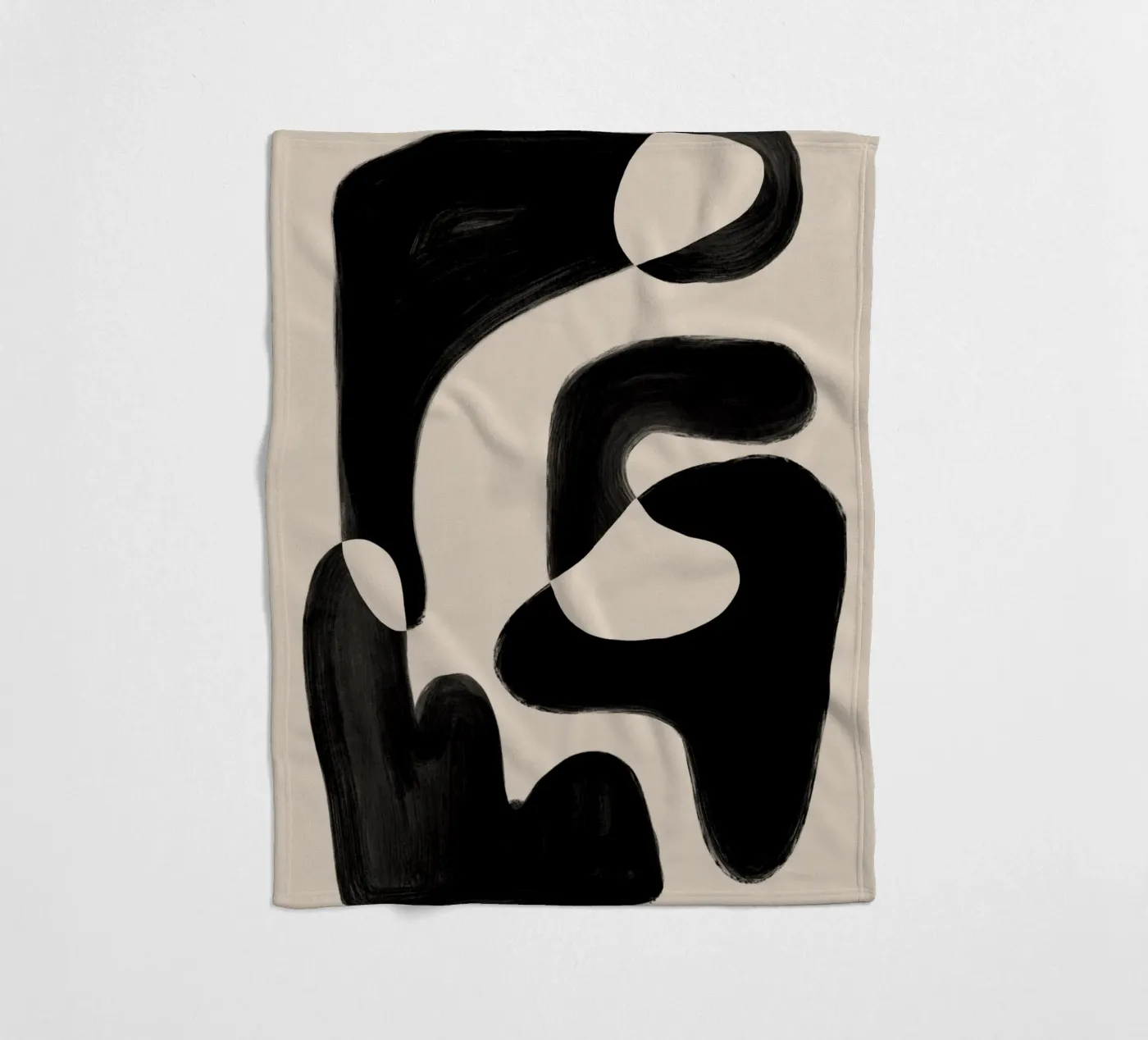 Schwarze abstrakte Formulare Fleecedecke von Melloi Art Print