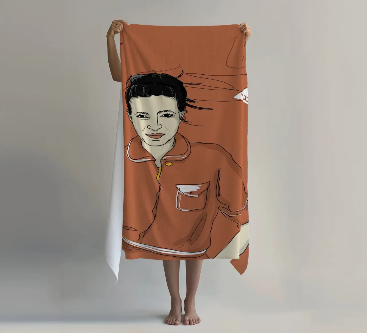 Simone De Beauvoir beach towel by Christina Heitmann