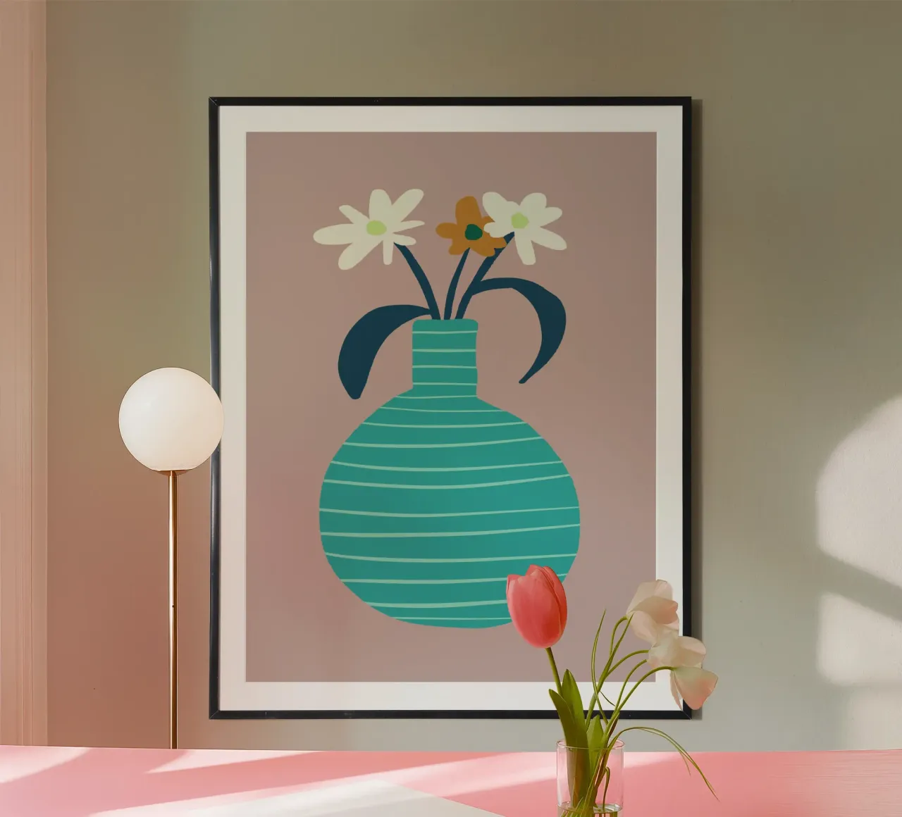 Small Bouquet 1X poster con marco de madera de Studio Memb