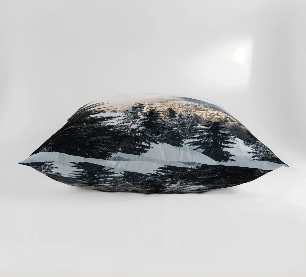 Winter mountain landscape Sunbeams decorative cushion by Whole©