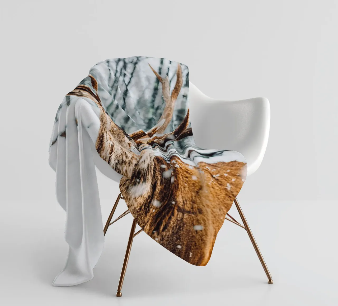 Maestoso design invernale del cervo coperta in pile da Whole©