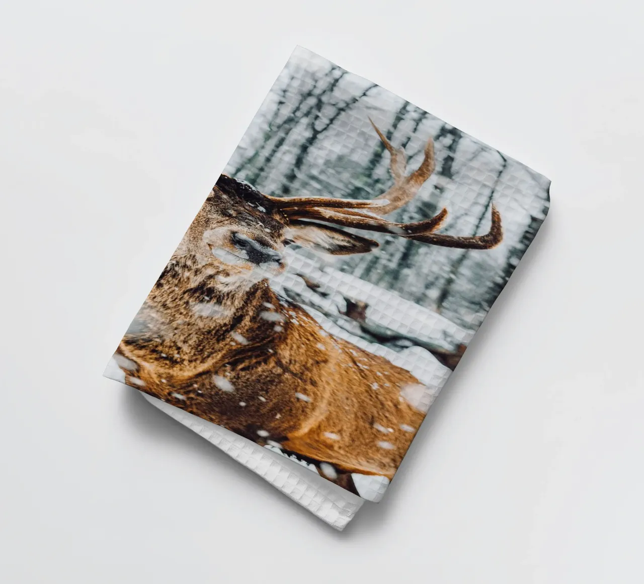 Cerf majestueux Design d'hiver torchon de Whole©