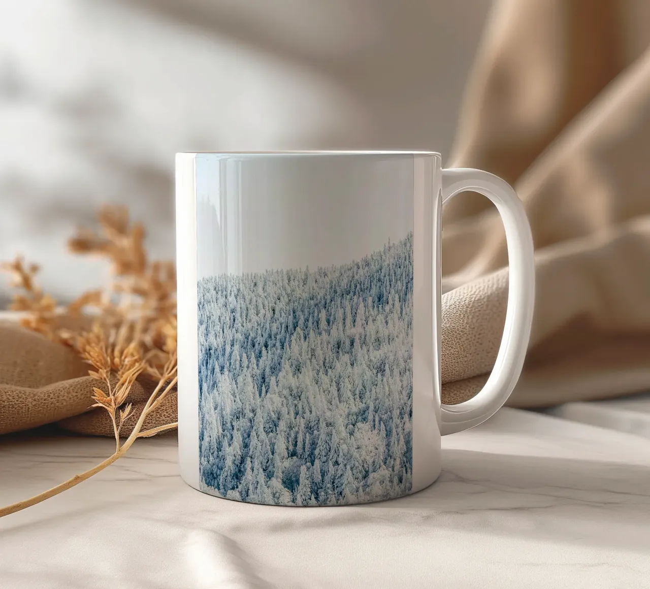 Foresta invernale innevata design natura tazza in ceramica da Whole©