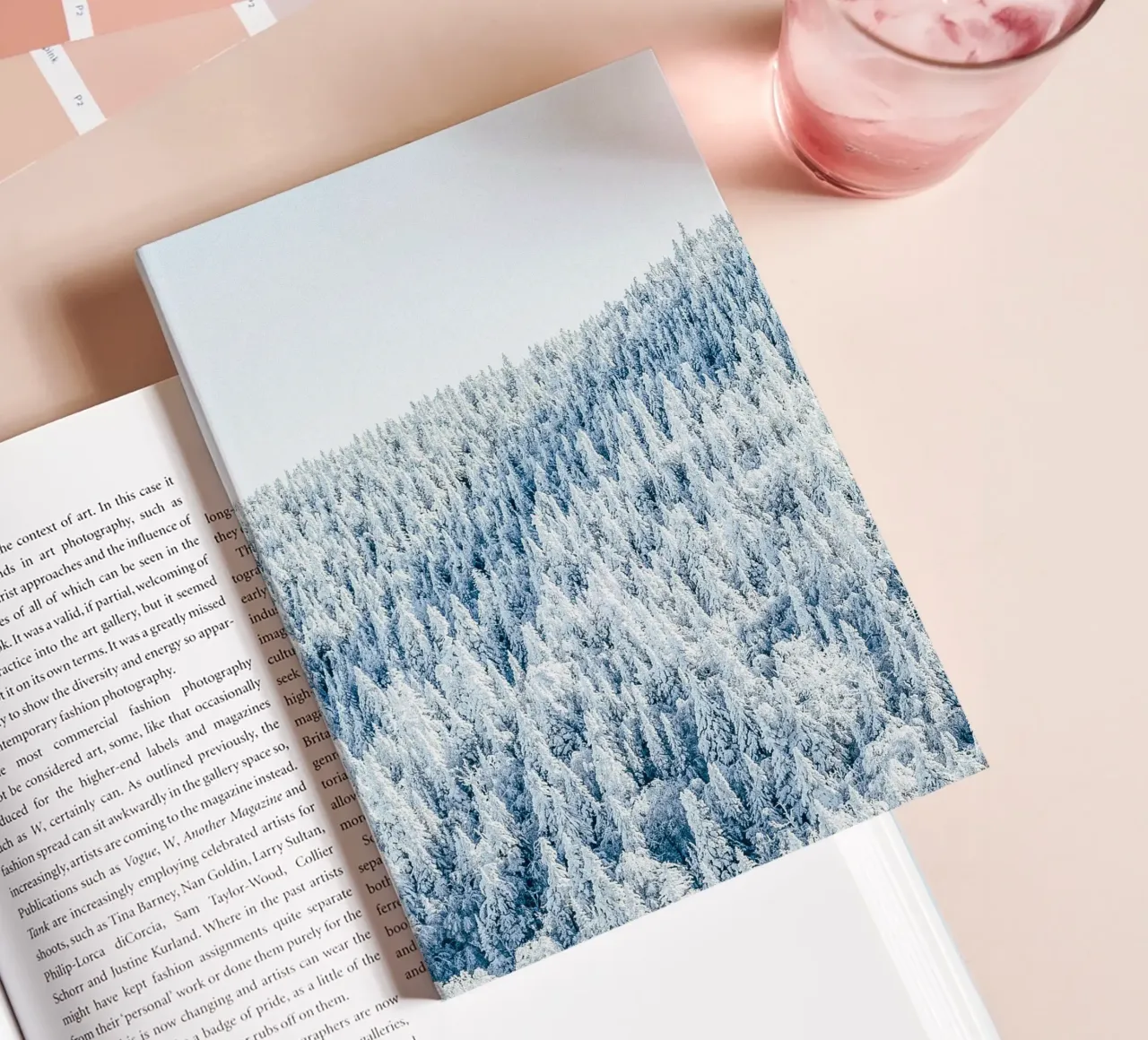 Snowy winter forest nature design notebook by Whole©