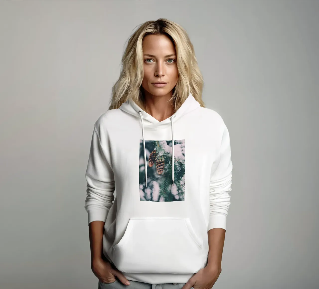 Coni di pino in inverno design natura felpa con cappuccio da Whole©