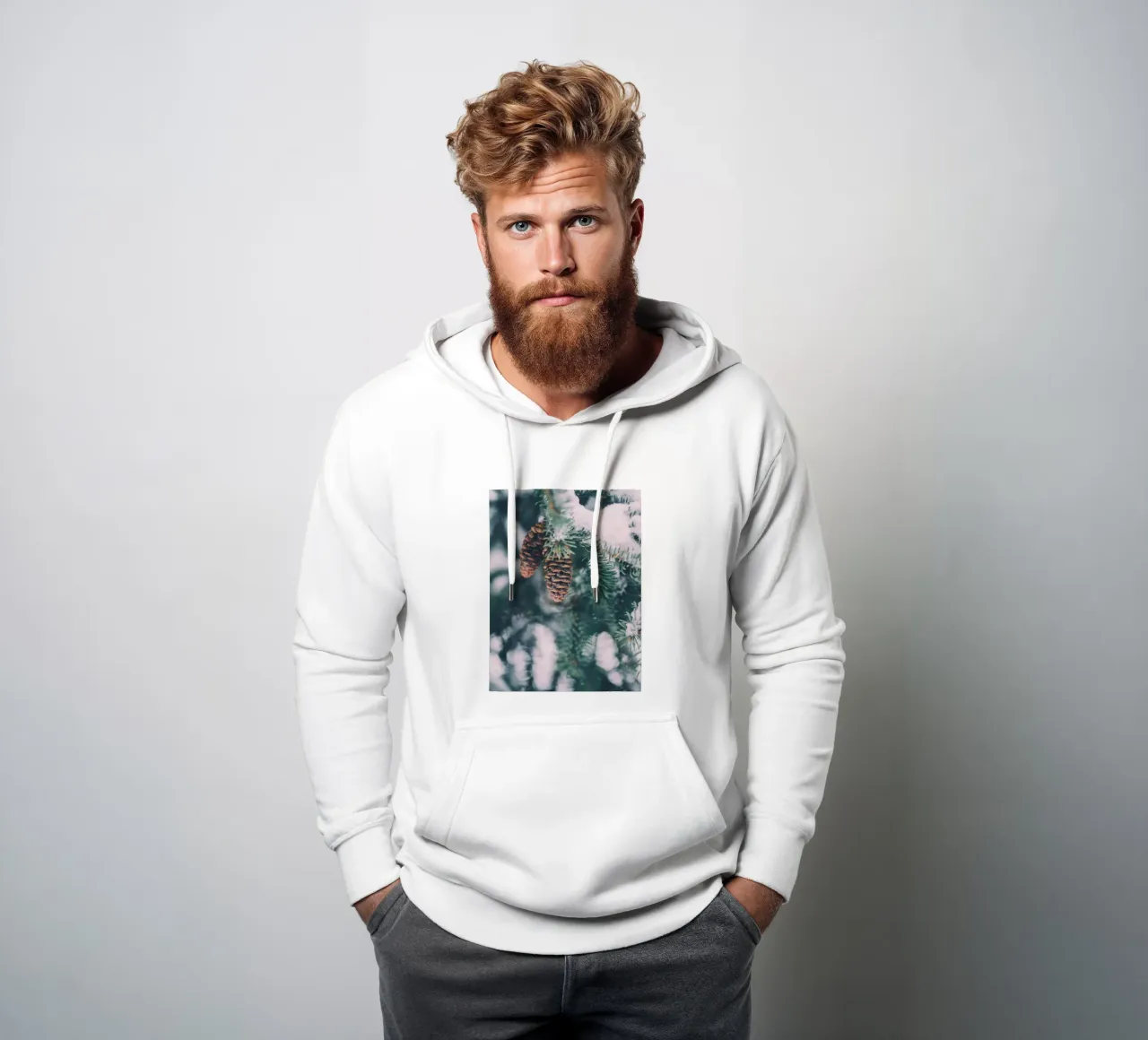 Coni di pino in inverno design natura felpa con cappuccio da Whole©