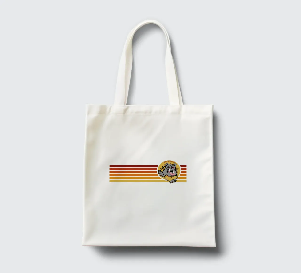 bulldog design retrò borsa in juta da ririedis