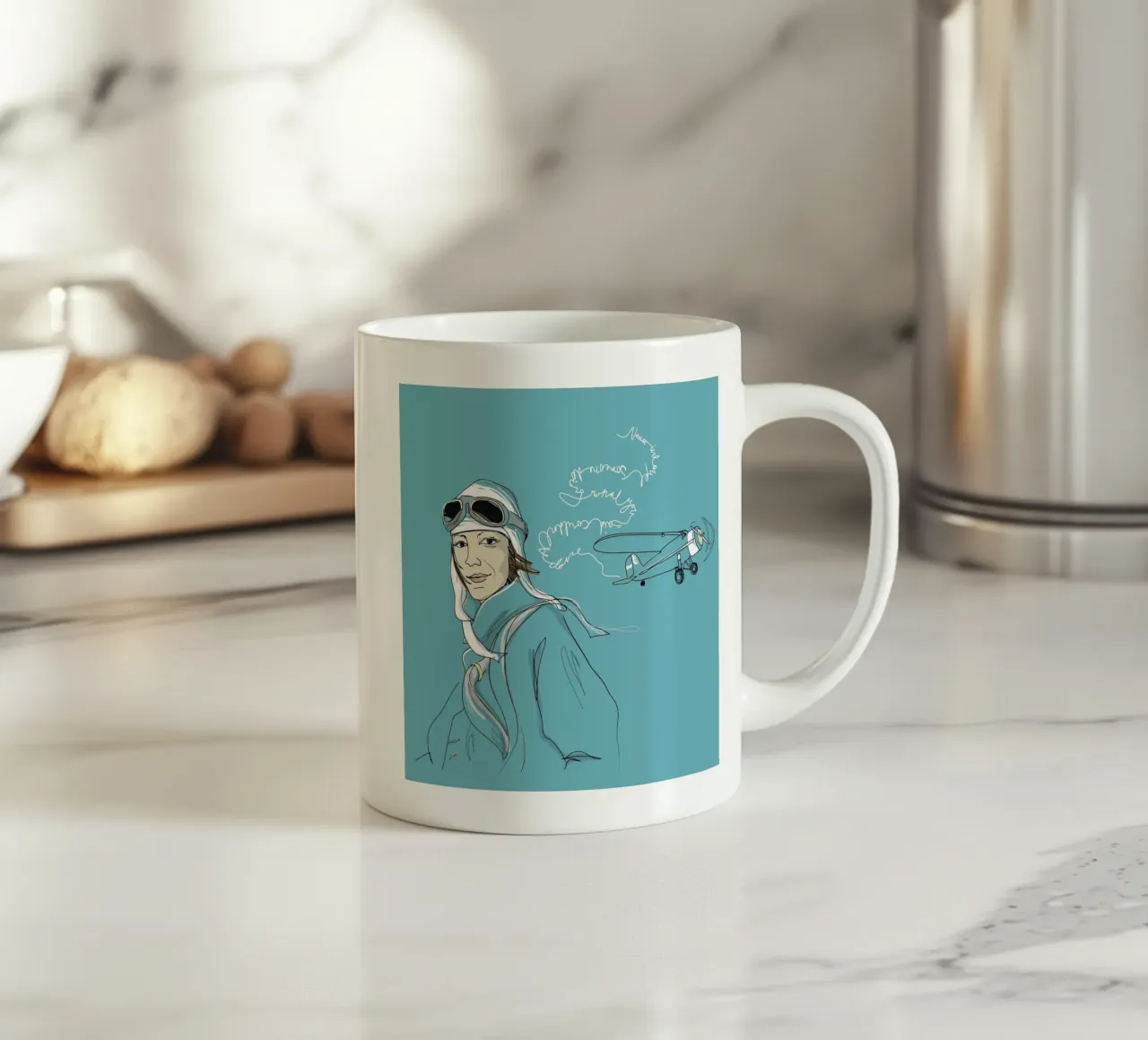 Amelia Earhart tazza in ceramica da Christina Heitmann