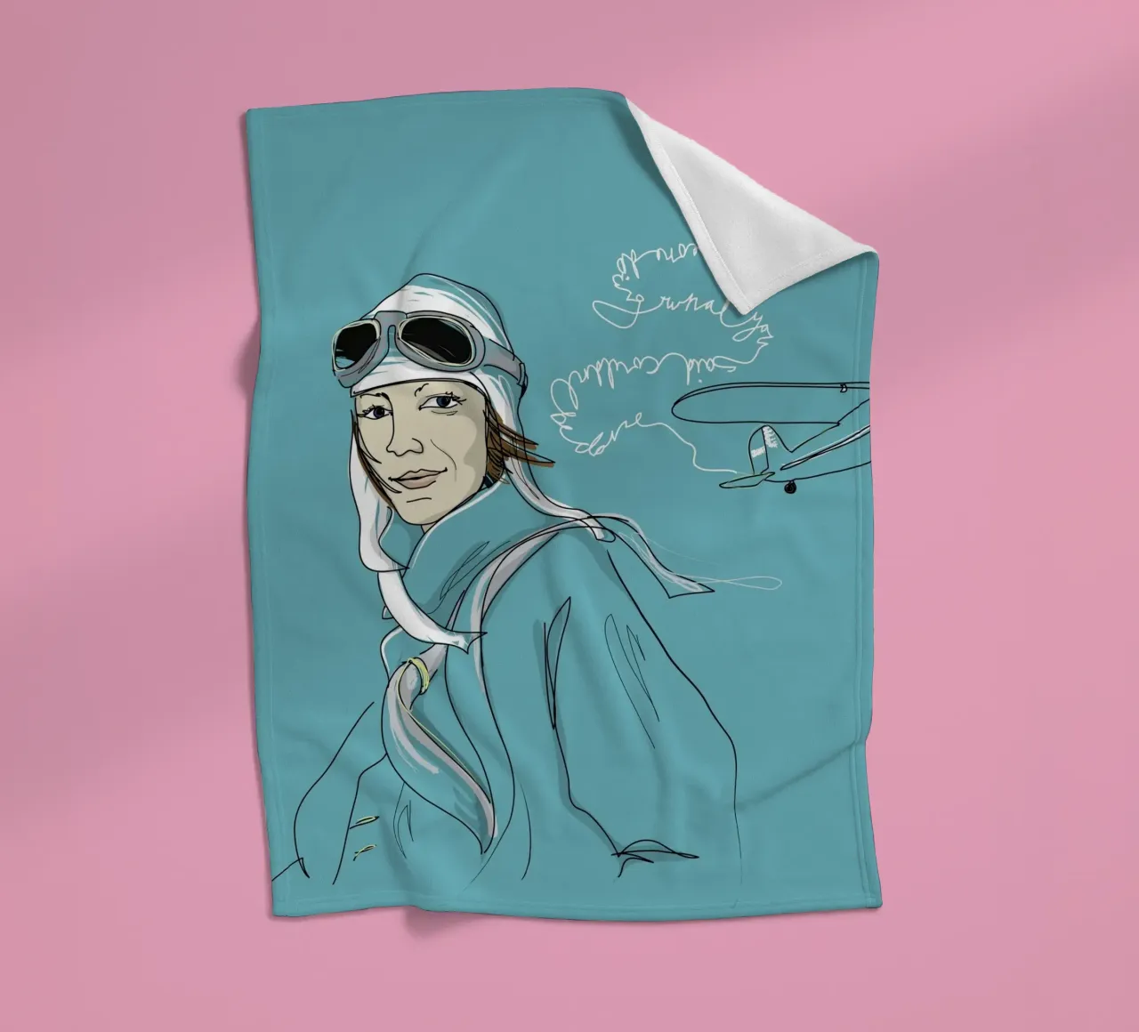 Amelia Earhart coperta in pile da Christina Heitmann