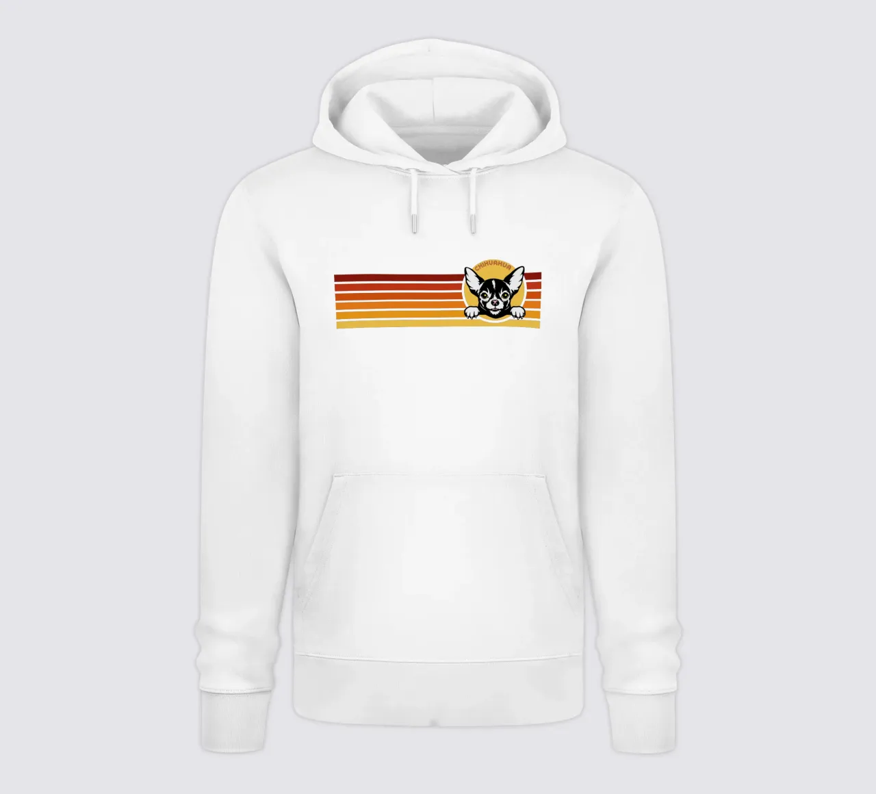 Cane Chihuahua dal design retrò felpa con cappuccio da ririedis