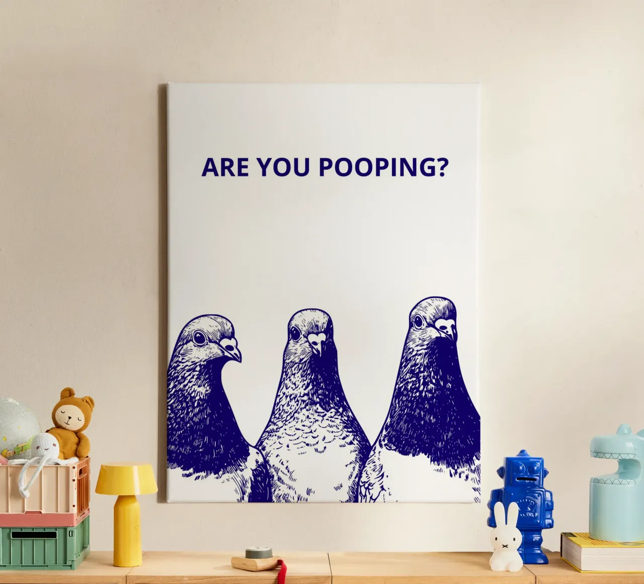 ARE YOU POOPING? tela con Cornice a cassetta da ramosashop