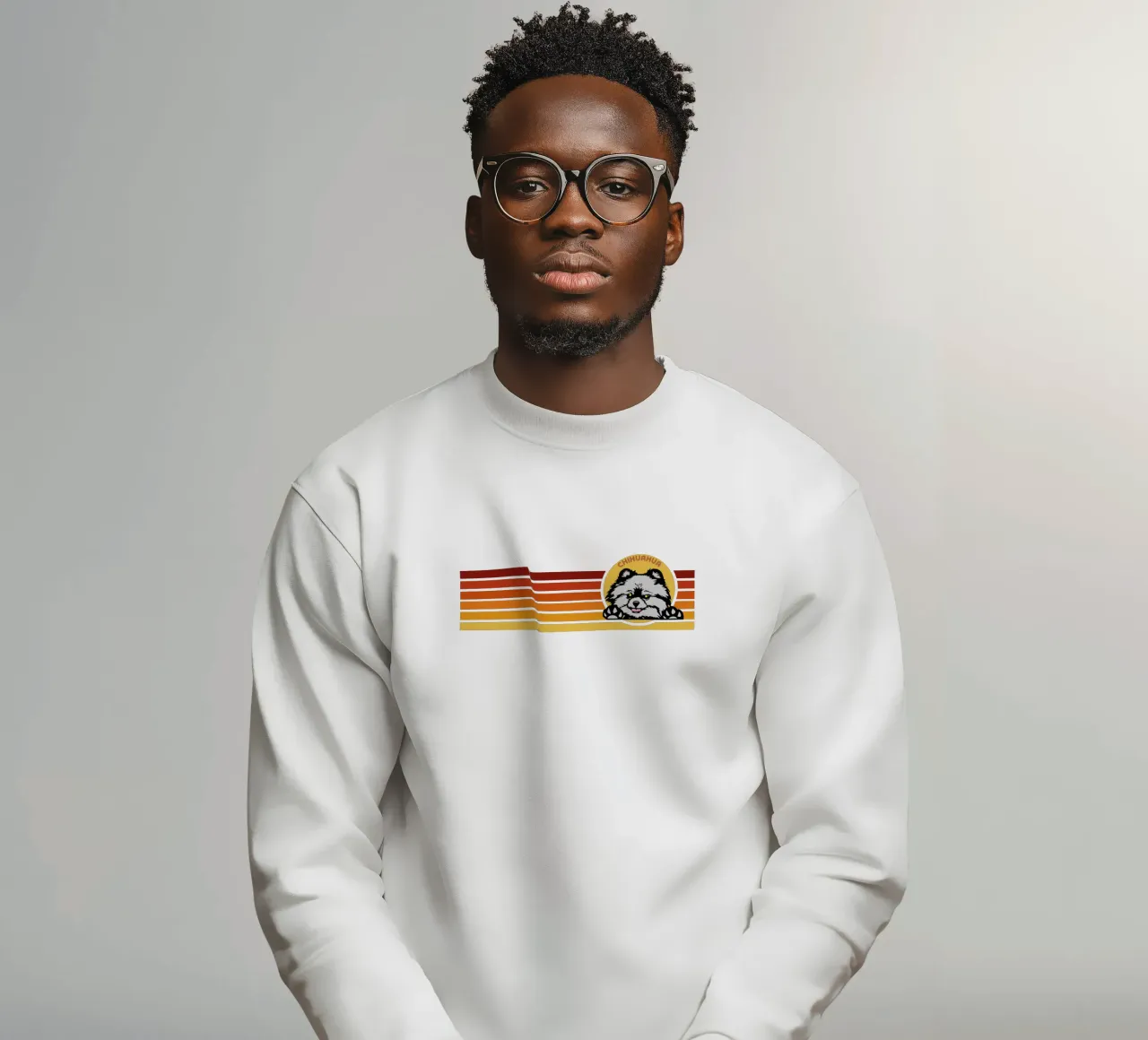 Linie Retro Chihuahua Sweatshirt von ririedis