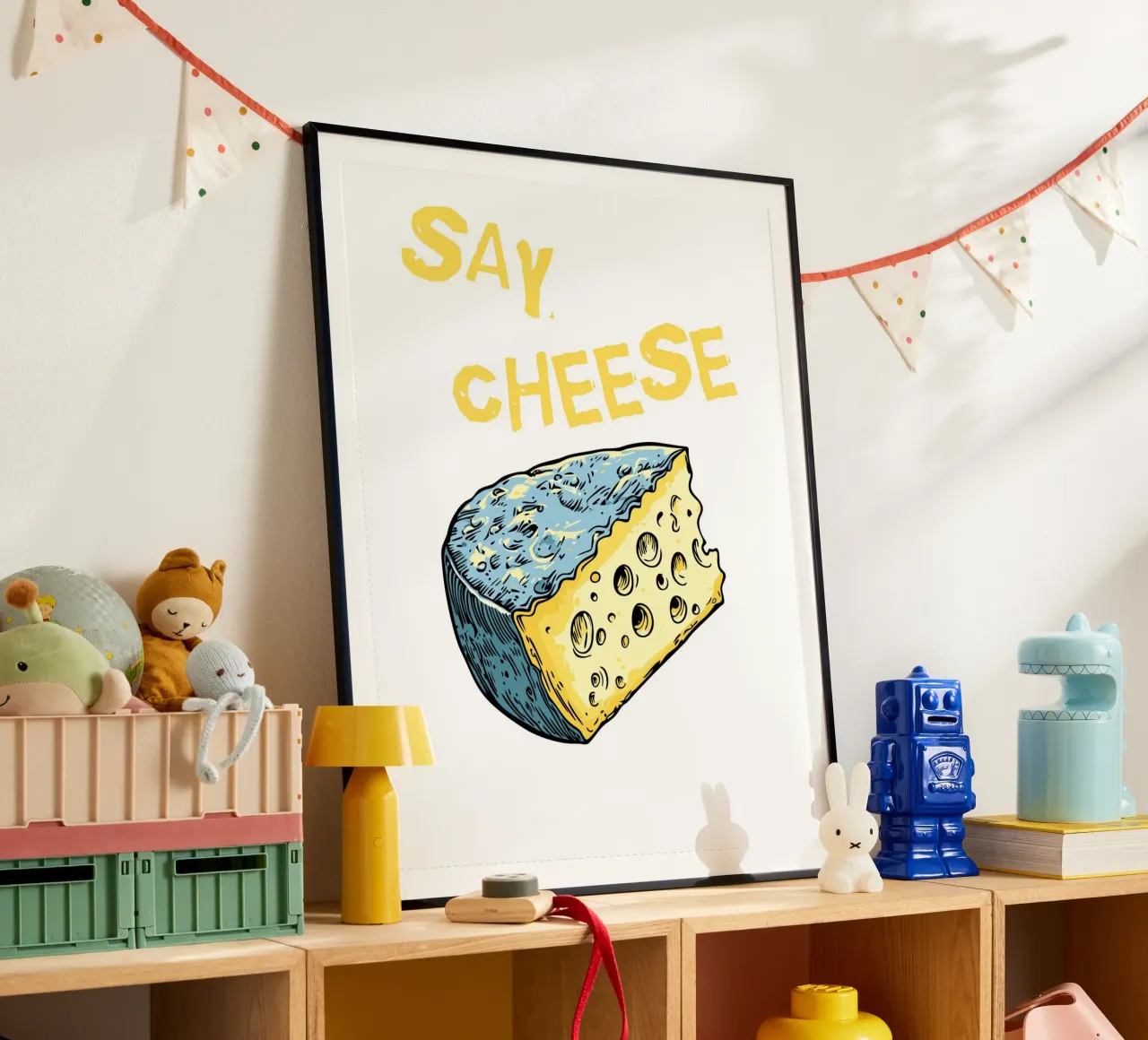 Say Cheese poster con telaio in legno da ramosashop