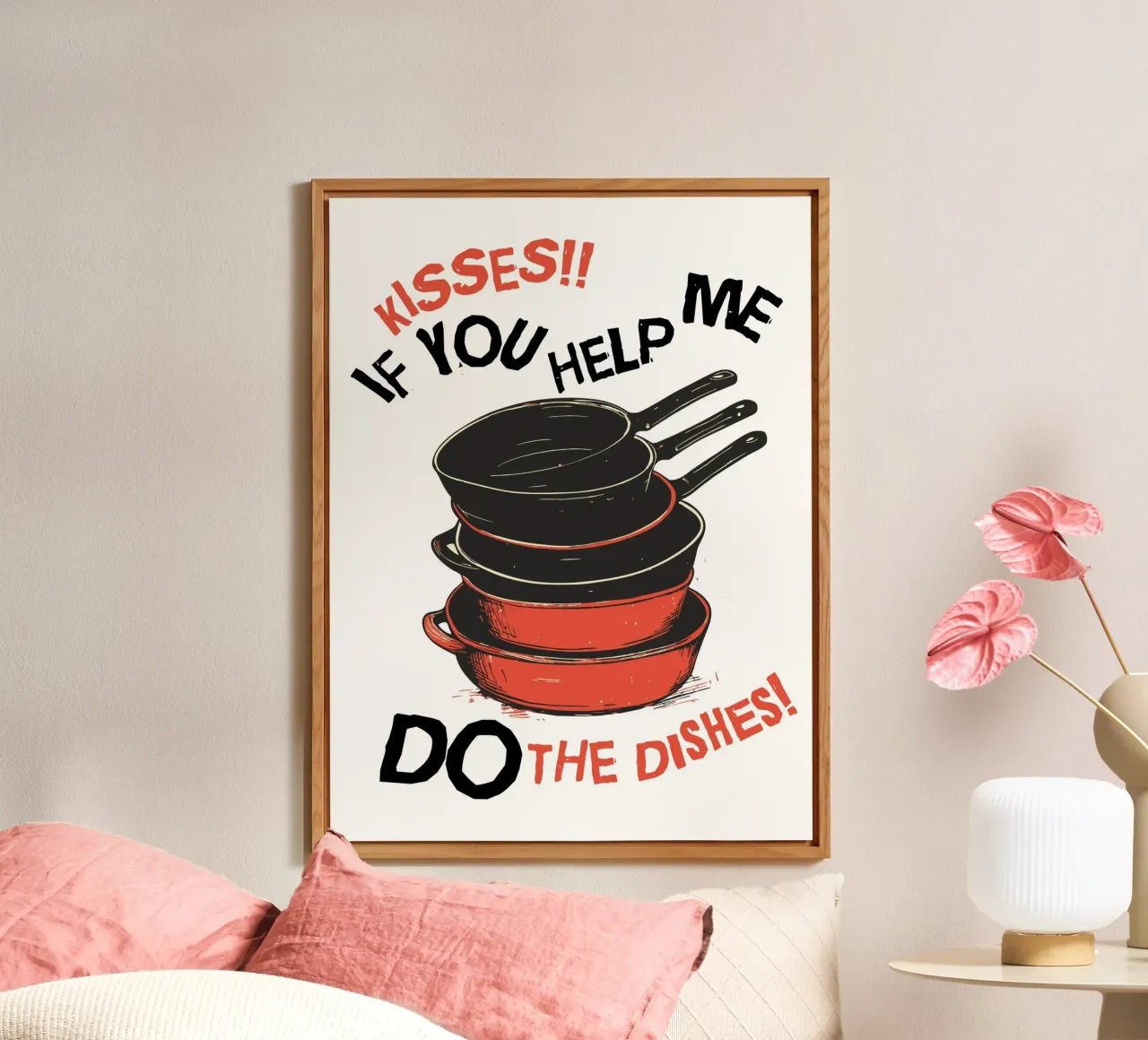 kisses in exchange for help with the dishes alluminio dibond da ramosashop