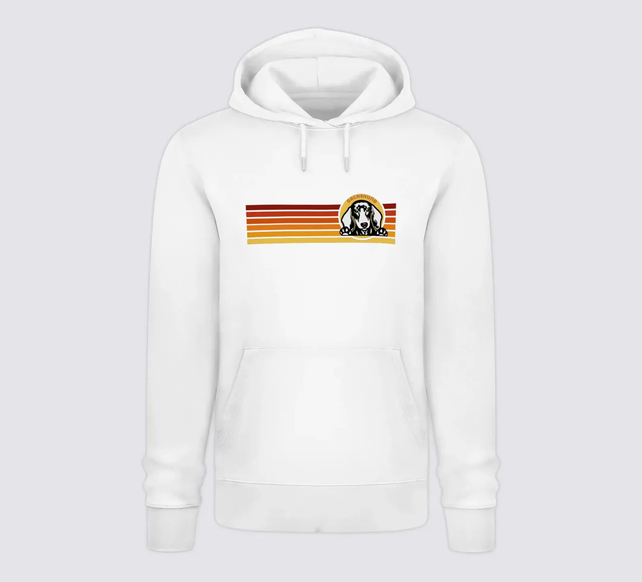 line retro dachsund felpa con cappuccio da ririedis