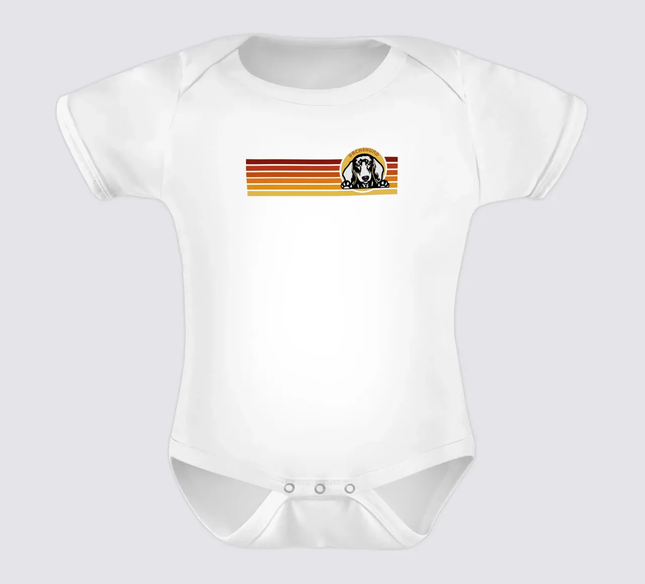line retro dachsund body neonato maniche corte da ririedis