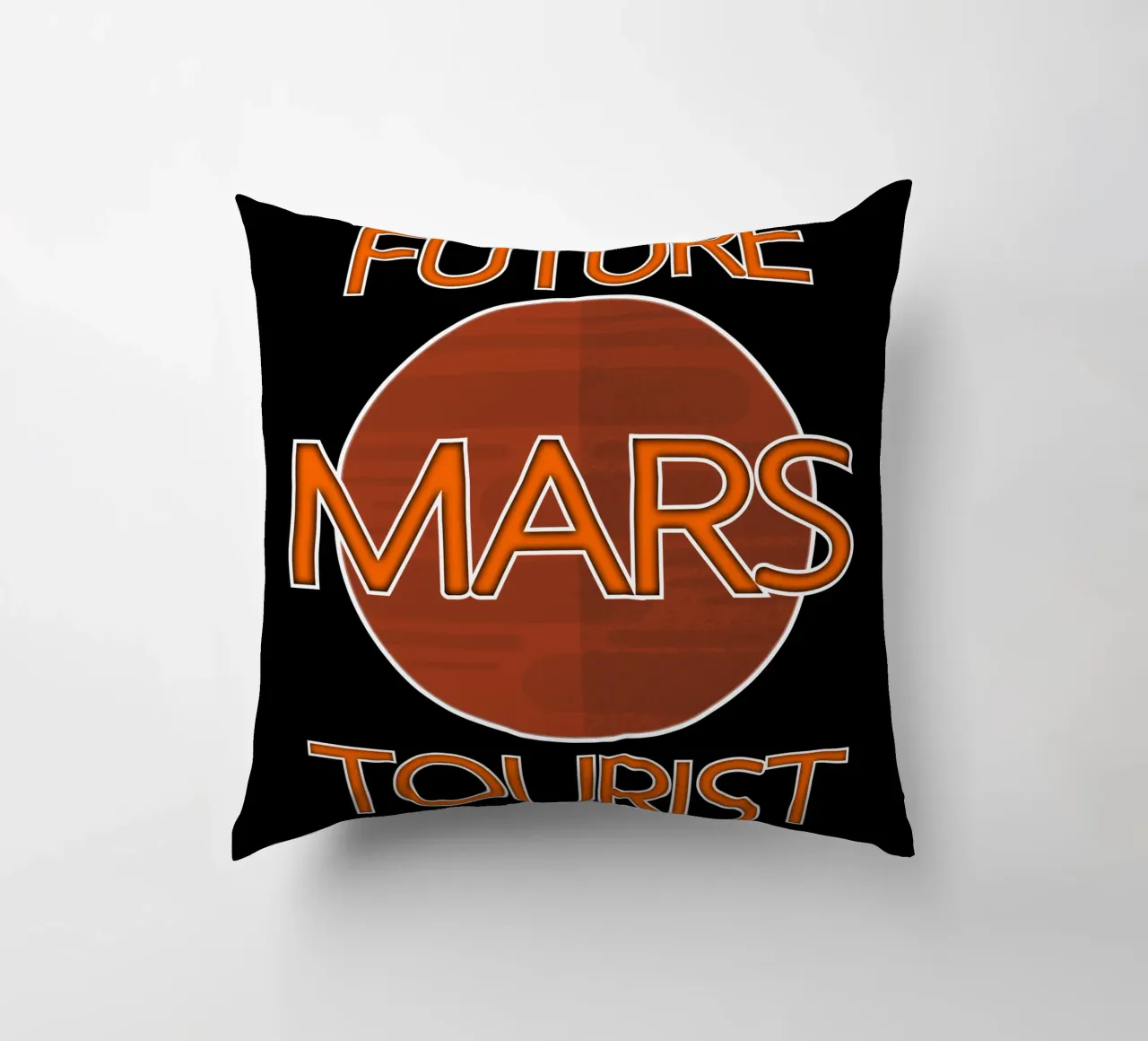 Future Mars Tourist decorative cushion by sillyindustries