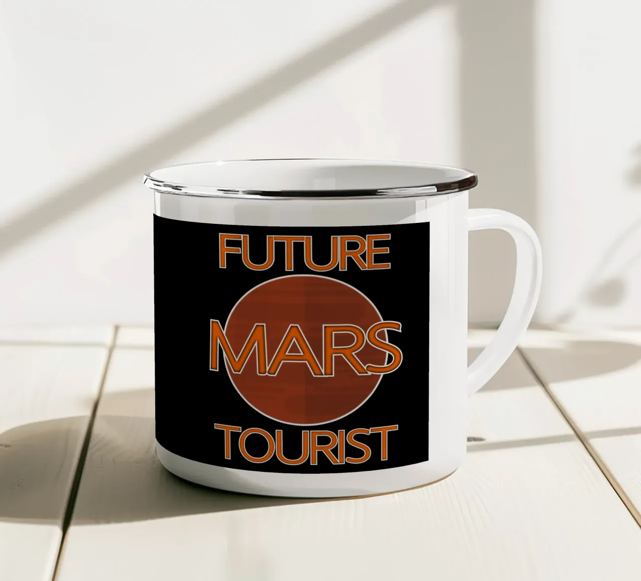 Il futuro turista di Marte tazza in smalto da sillyindustries
