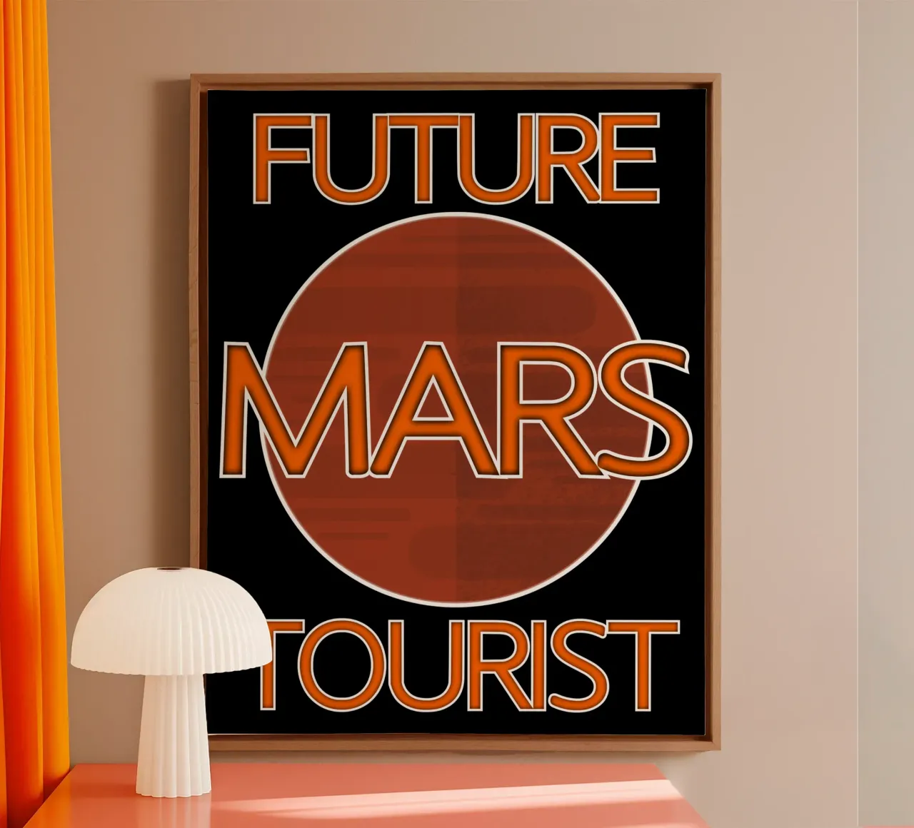 Il futuro turista di Marte tela con Cornice a cassetta da sillyindustries