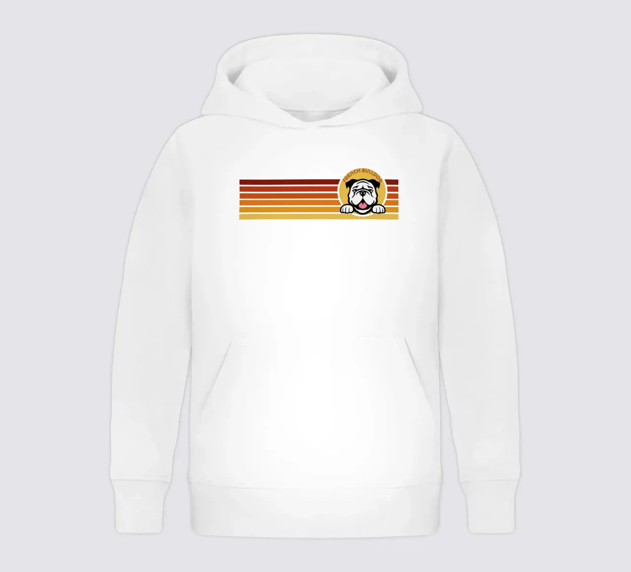 linea retro design french bulldog felpa bambino con cappuccio da ririedis