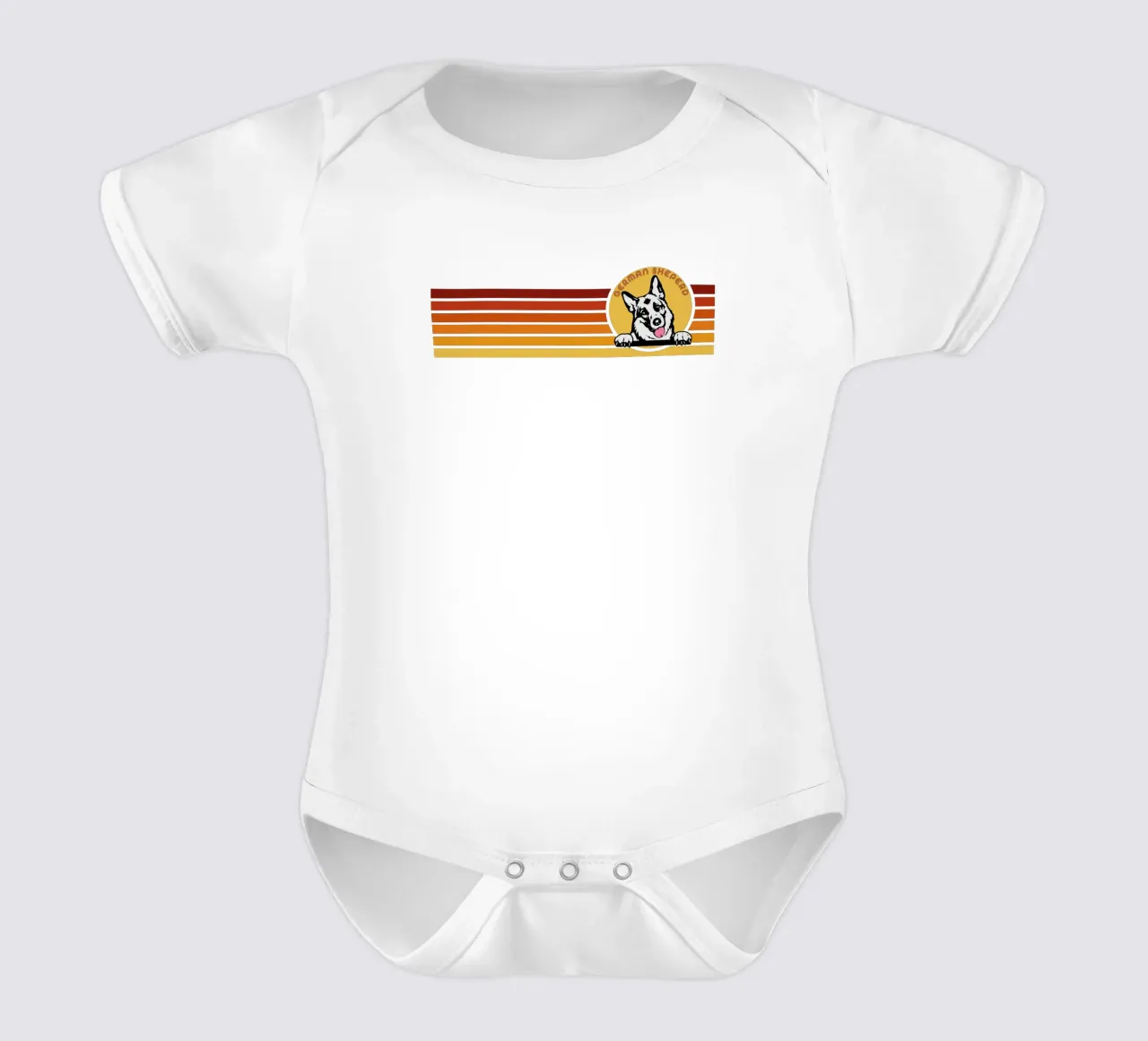line retro design GERMAN SHEPERD body neonato maniche corte da ririedis