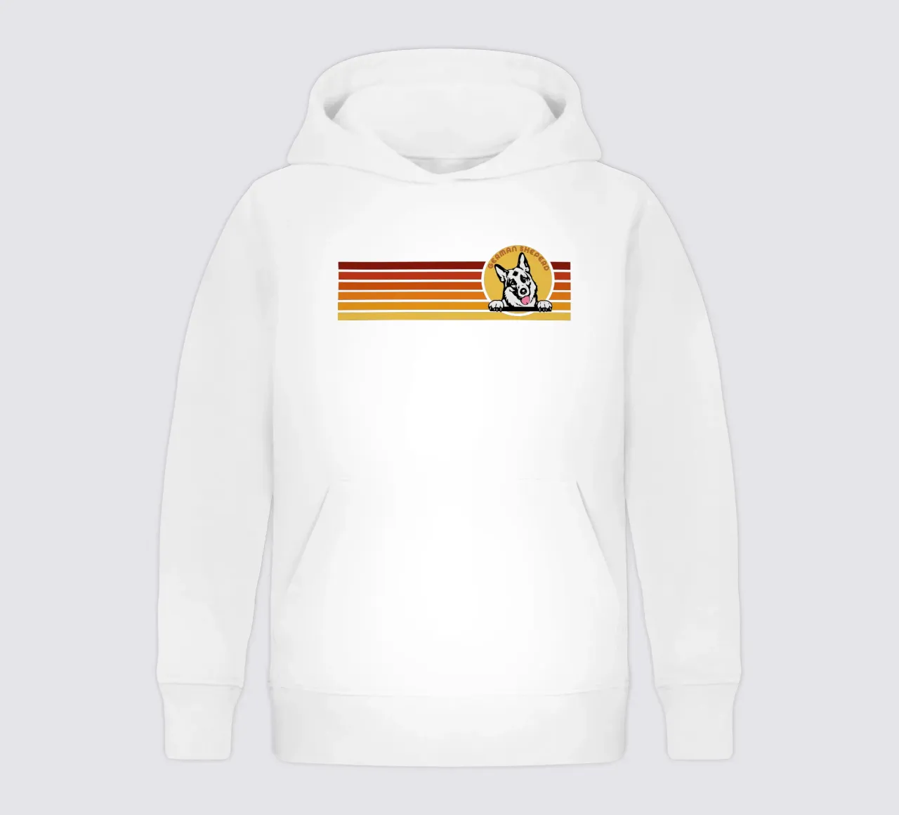 line retro design GERMAN SHEPERD felpa bambino con cappuccio da ririedis