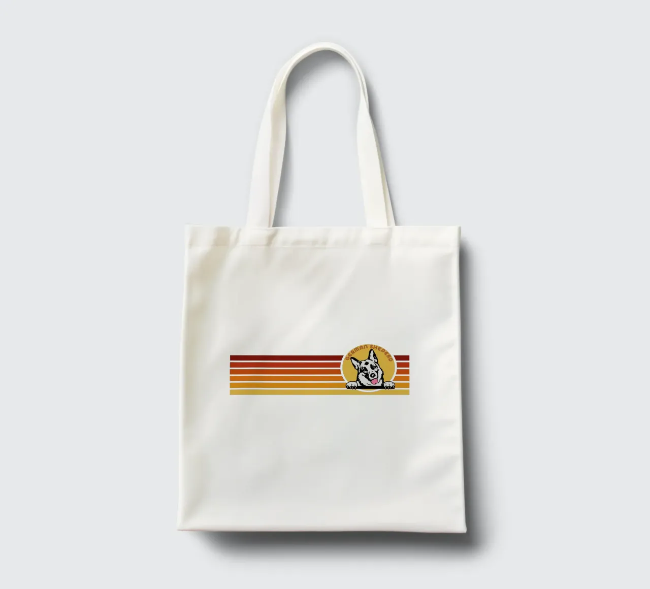 line retro design GERMAN SHEPERD borsa in juta da ririedis
