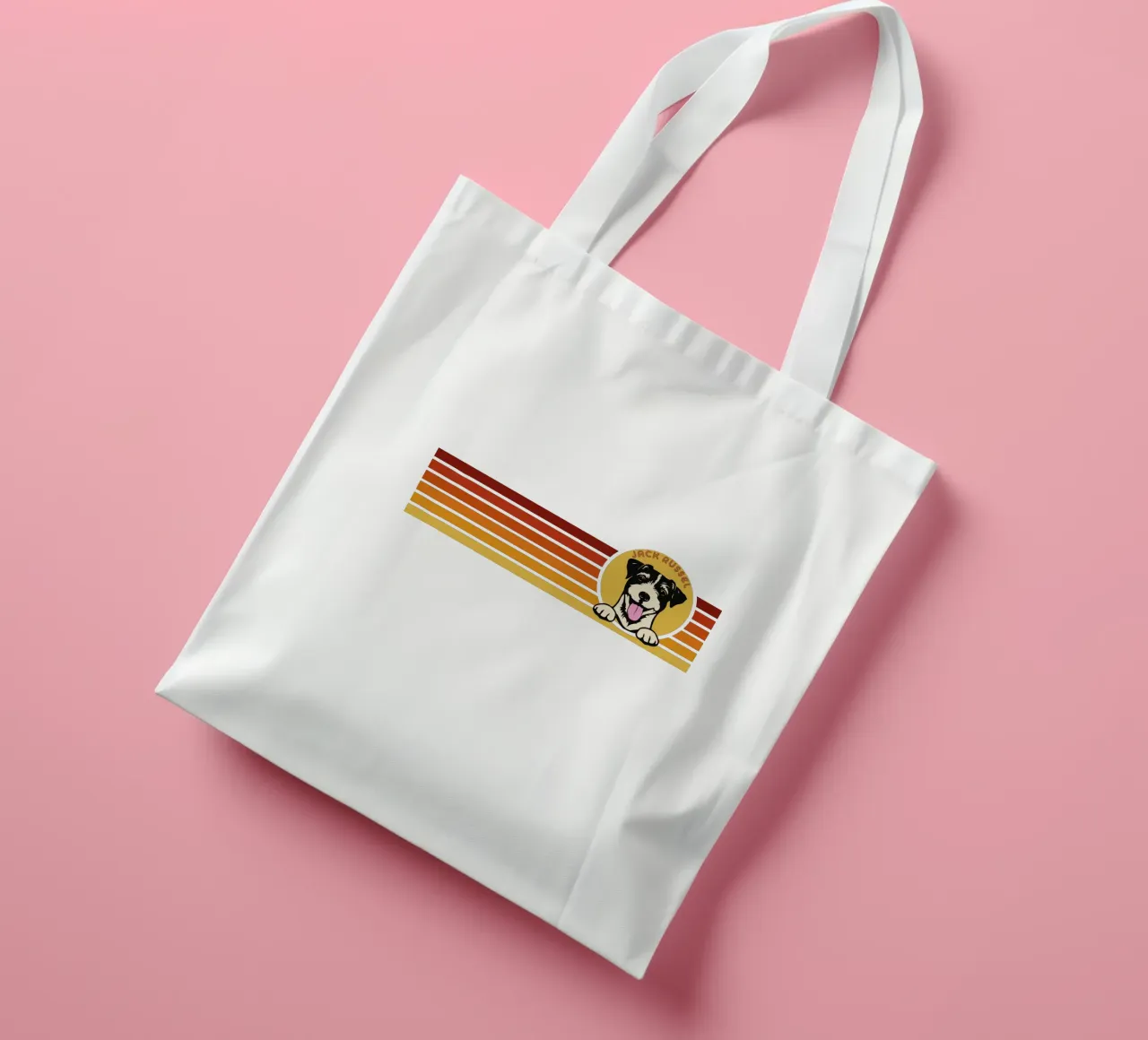line retro design JACK RUSSEL tote bag by ririedis