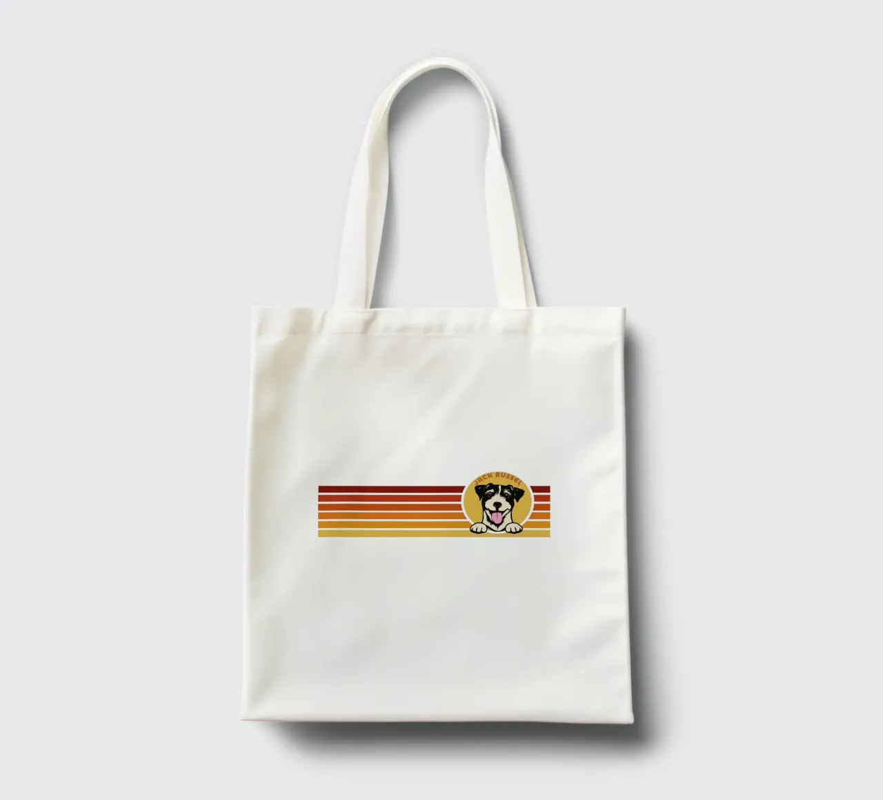 line retro design JACK RUSSEL tote bag by ririedis
