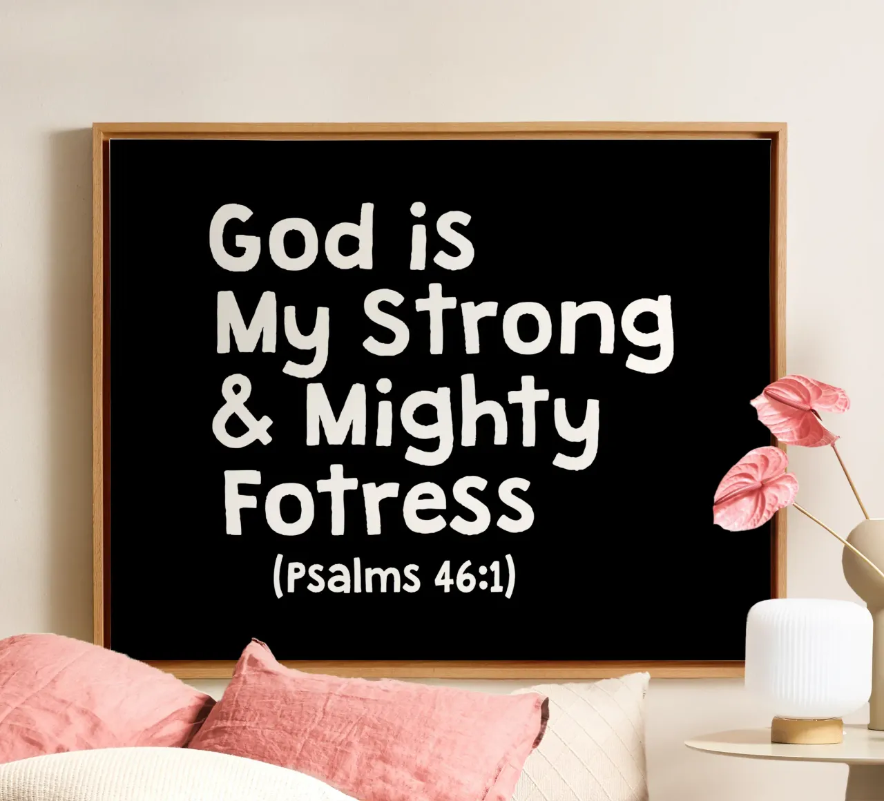 God is my strong and mighty fortress canvas by happieeagle